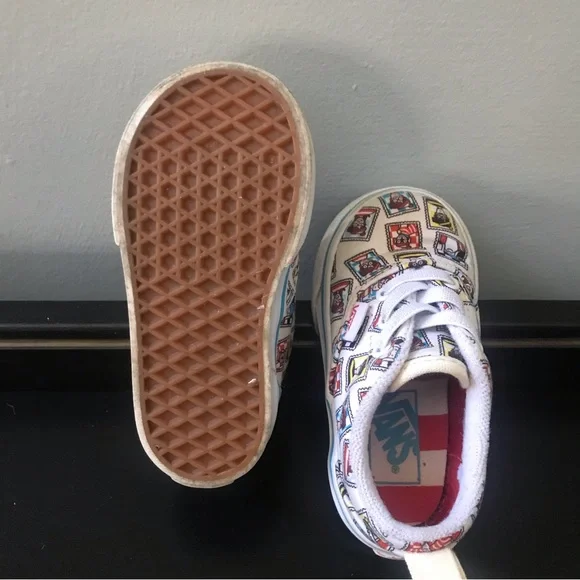 Vans X Where Is Waldo? Postage Era Elastic Lace Sneakers, Size 4.5 Toddler - Picture 8 of 10